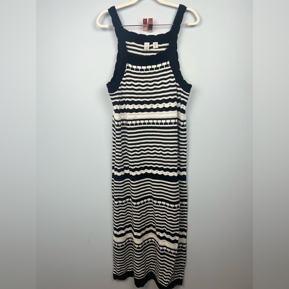 Joie black & white crochet sleeveless XL maxi dress NWT - Picture 1 of 11